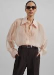 Pink The Frankie Shop Women Nel Sheer Button Up Shirt - Pink Tops