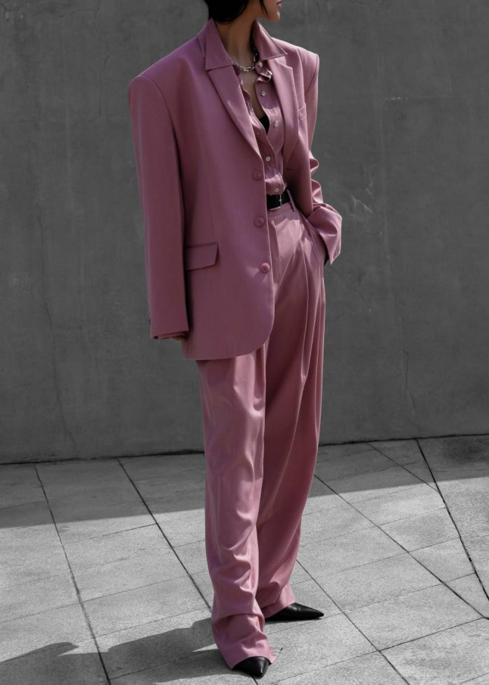 Pink Women Outerwear The Frankie Shop Gelso Oversized Blazer - Rose