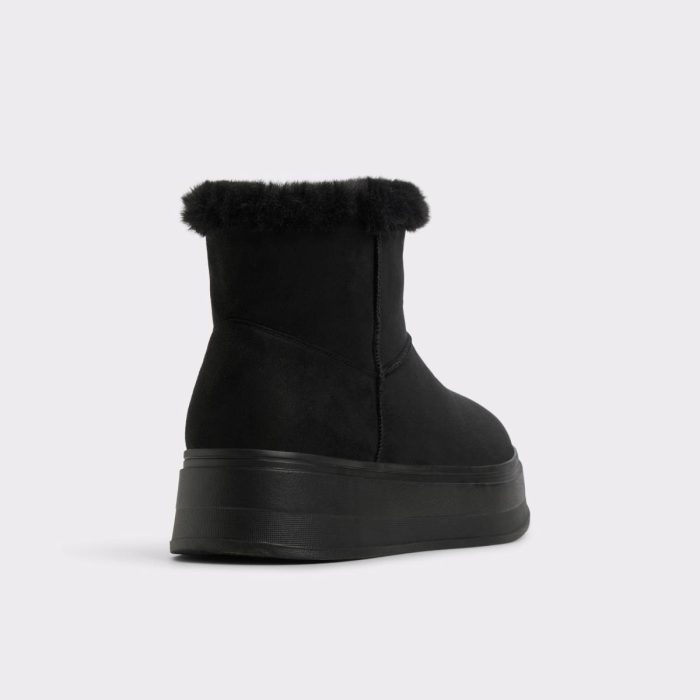 Plushy Black Women's Cold Weather Shoes Aldo Black Boots Women