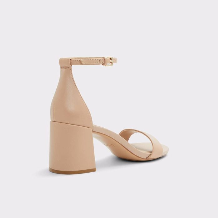 Pristine Bone Leather Smooth Women's Strappy Sandals Bone Leather Smooth Heels Women Aldo