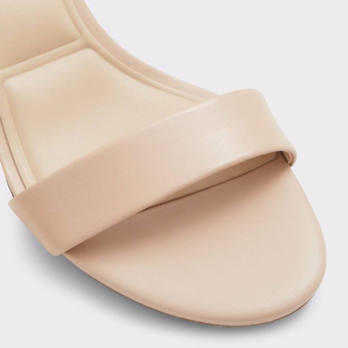Pristine Bone Leather Smooth Women's Strappy Sandals Bone Leather Smooth Heels Women Aldo