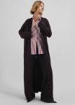 Purple Emi Long Knit Cardigan - Dark Plum The Frankie Shop Women Knitwear