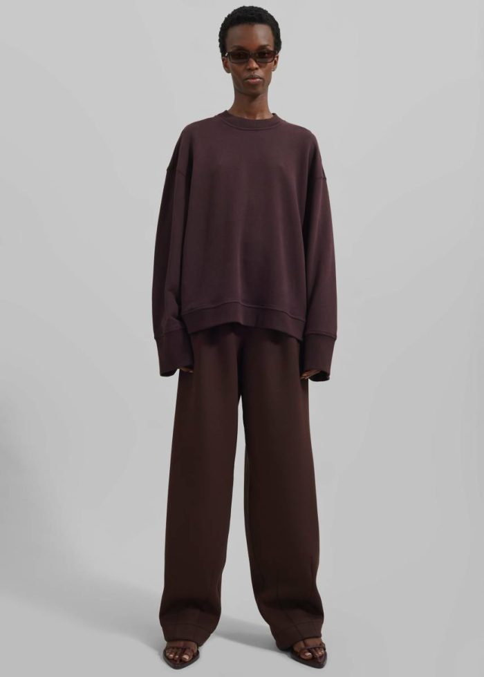Purple The Frankie Shop Talia Sweatshirt - Dark Plum Tops Women