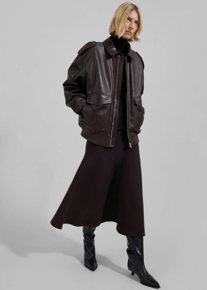 Purple Viper Leather Jacket - Dark Plum Men The Frankie Shop Outerwear