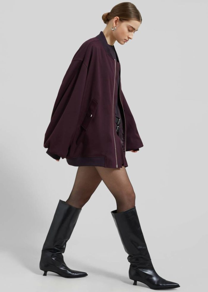 Red Astra Bomber Jacket - Burgundy The Frankie Shop Women Outerwear