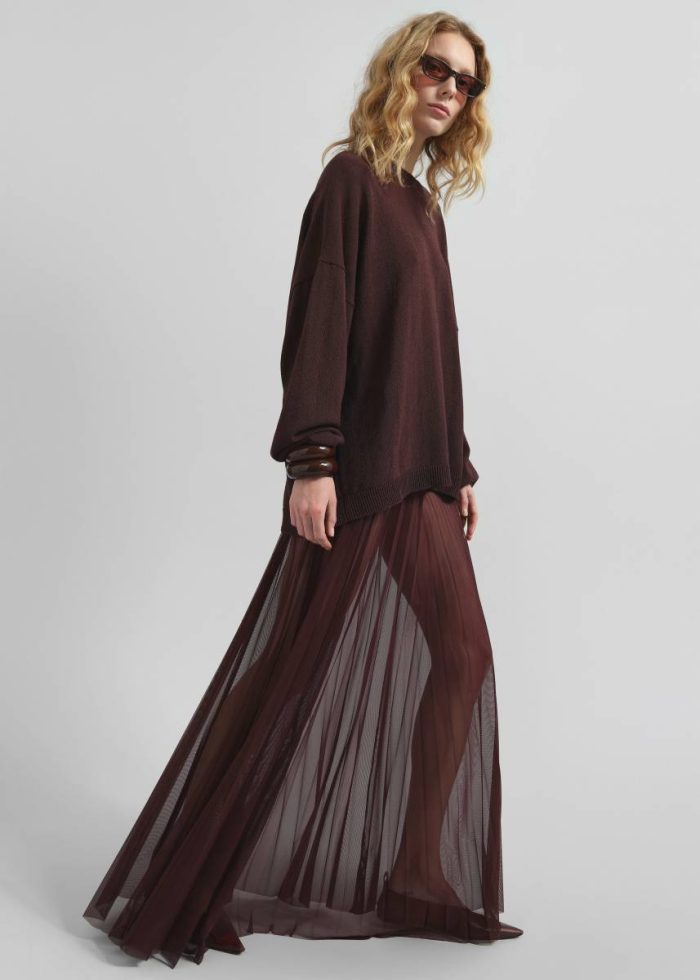Red Women The Frankie Shop Basel Crew Neck Sweater - Burgundy Knitwear