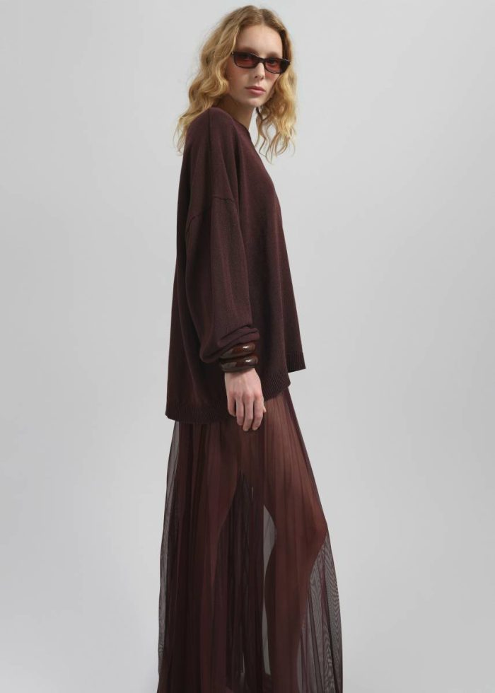 Red Women The Frankie Shop Basel Crew Neck Sweater - Burgundy Knitwear