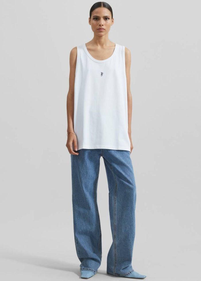 Rexy Embroidered Tank Top - White The Frankie Shop White Men Tops