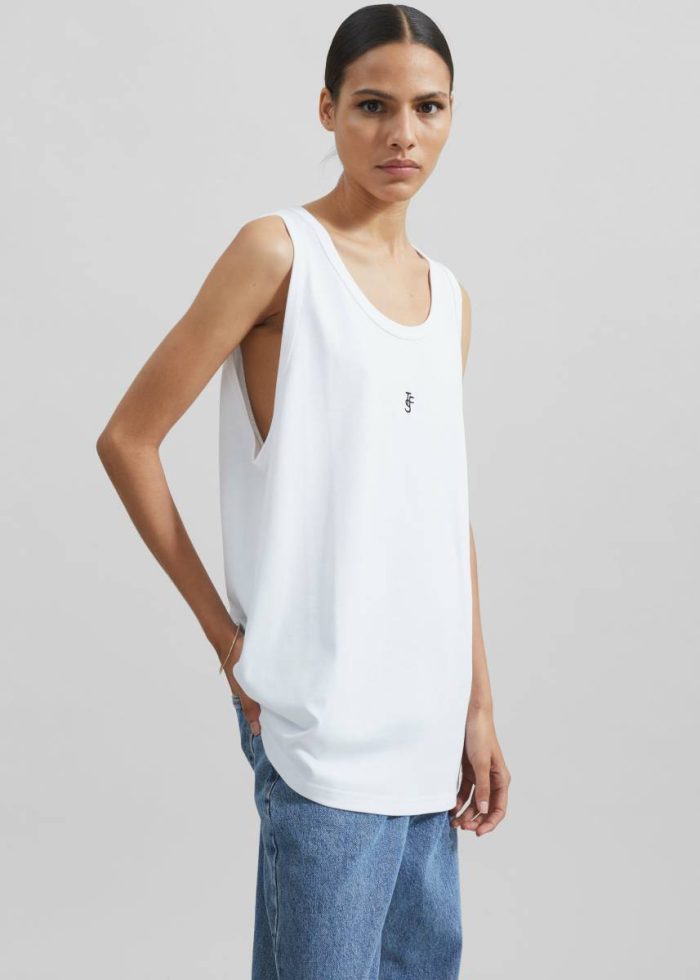 Rexy Embroidered Tank Top - White The Frankie Shop White Men Tops