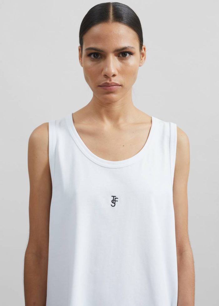 Rexy Embroidered Tank Top - White The Frankie Shop White Men Tops