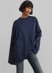 Rio Oversized Sleeve Tee - Dark Navy The Frankie Shop Tops Blue Women