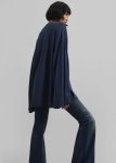 Rio Oversized Sleeve Tee - Dark Navy The Frankie Shop Tops Blue Women