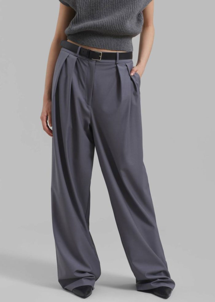 Ripley Pleated Trousers - Grey The Frankie Shop Bottoms Women Grey