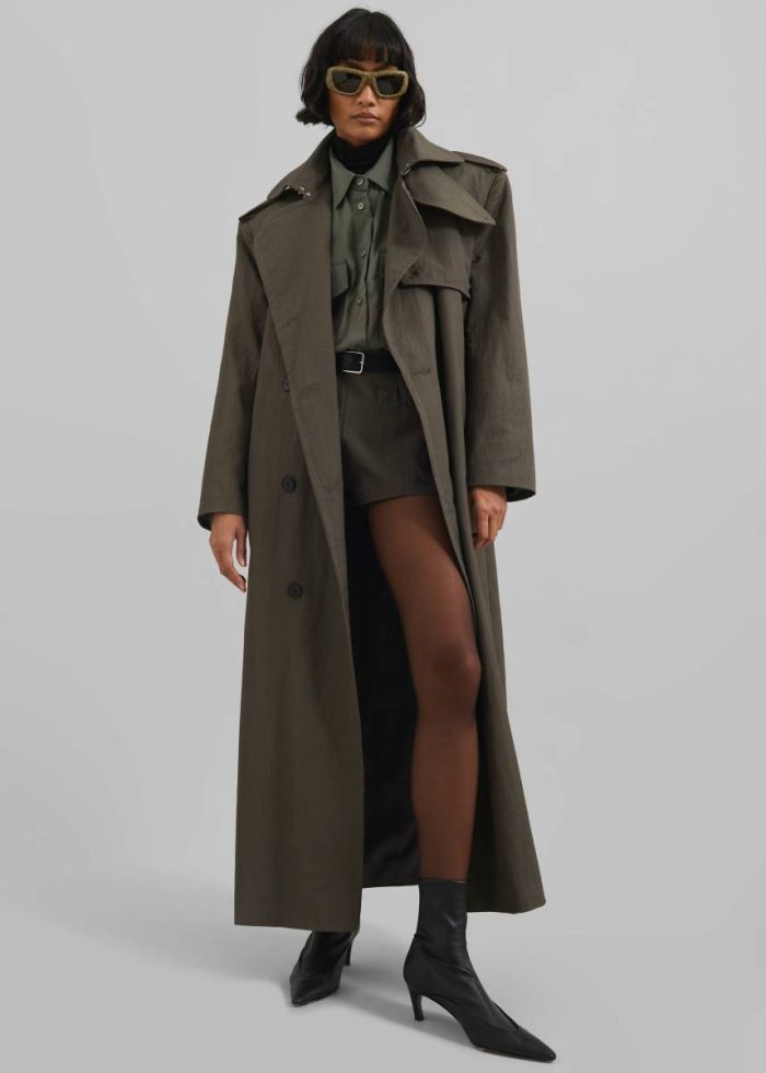 Rolen Hot Pants - Dark Olive Bottoms Green Women The Frankie Shop