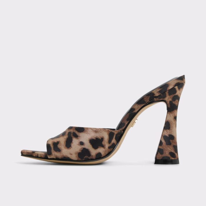 Rylea Brown Multi Textile Other Women's Animal Print Brown Multi Textile Other Aldo Heels Women