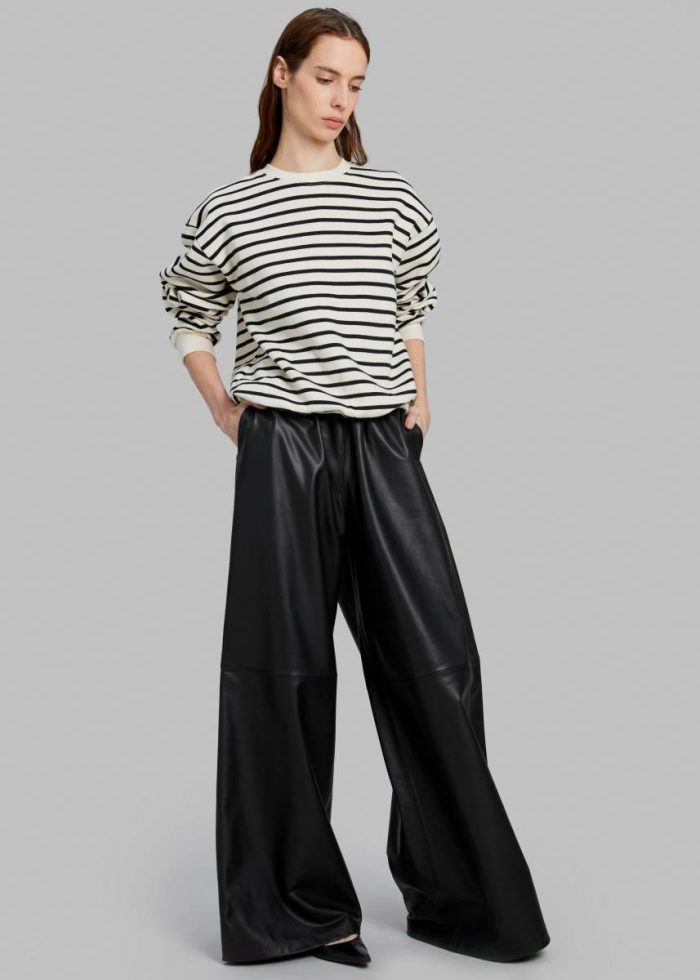 Saint Stripe Sweater - Black/White Stripe The Frankie Shop Black Tops Women
