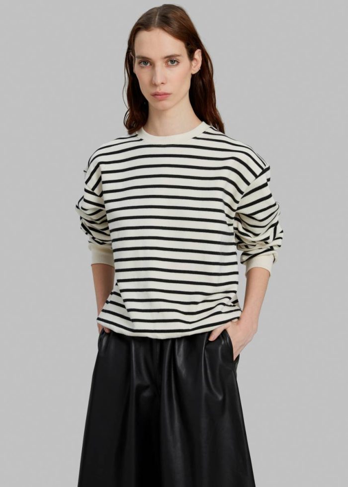 Saint Stripe Sweater - Black/White Stripe The Frankie Shop Black Tops Women