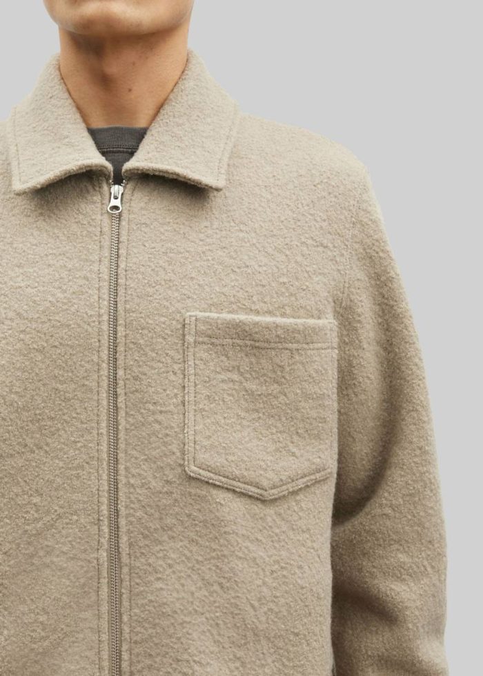Samsøe Samsøe Hannes Full Zip Cardigan - Seneca Rock Men Knitwear Beige The Frankie Shop