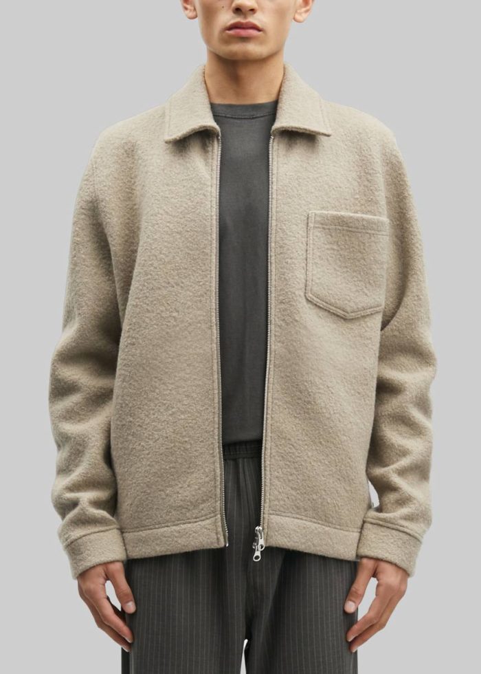 Samsøe Samsøe Hannes Full Zip Cardigan - Seneca Rock Men Knitwear Beige The Frankie Shop