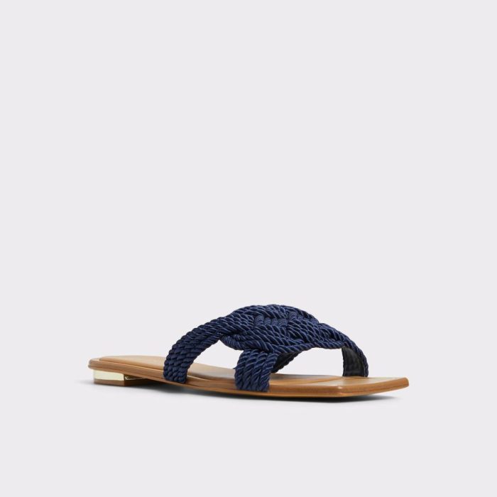 Sandals Aldo Karlie Navy Women's Flat Sandals Women Navy