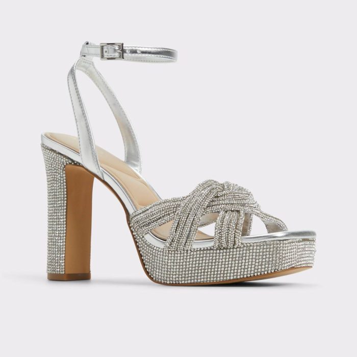 Sandals Aldo Shimma Silver Women's Metallics Women Silver