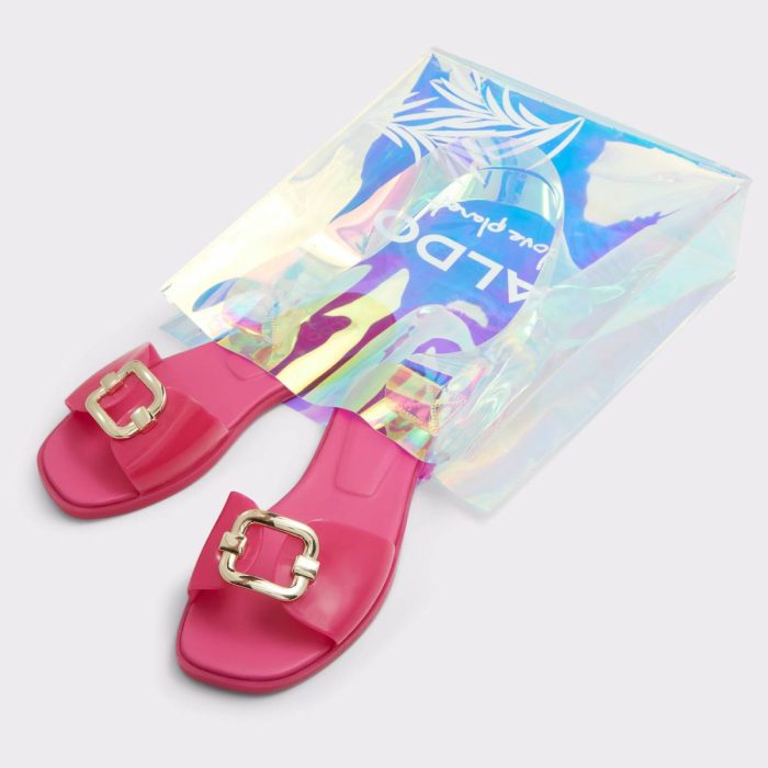 Sandals Women Aldo Bright Pink Jellyicious Bright Pink Women's Flat Sandals