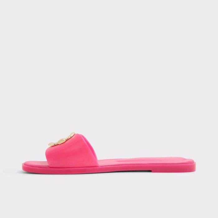 Sandals Women Aldo Bright Pink Jellyicious Bright Pink Women's Flat Sandals