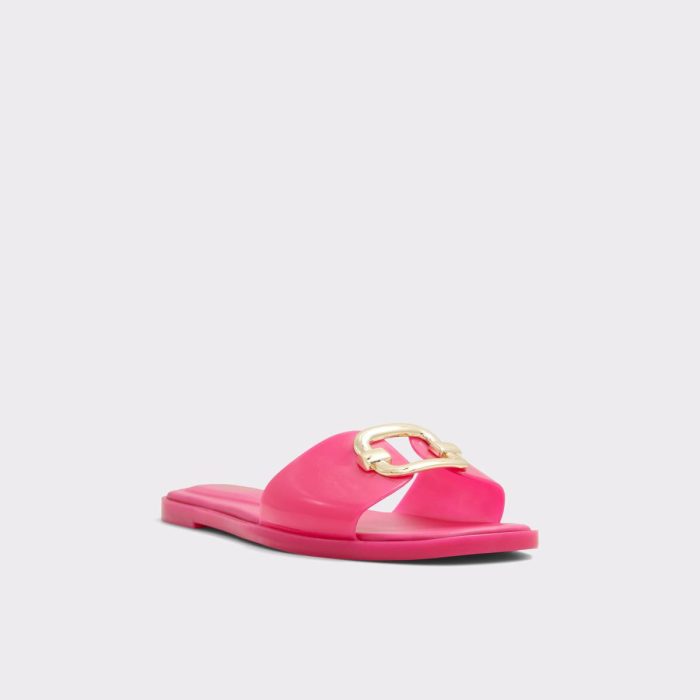 Sandals Women Aldo Bright Pink Jellyicious Bright Pink Women's Flat Sandals