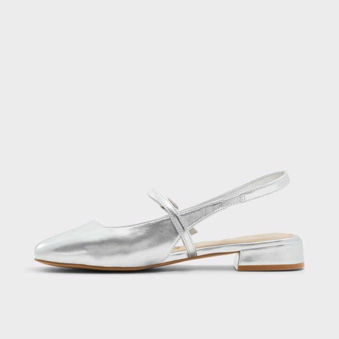 Silver Aldo Ballet Flats Women Huguette Silver Women's Slingbacks
