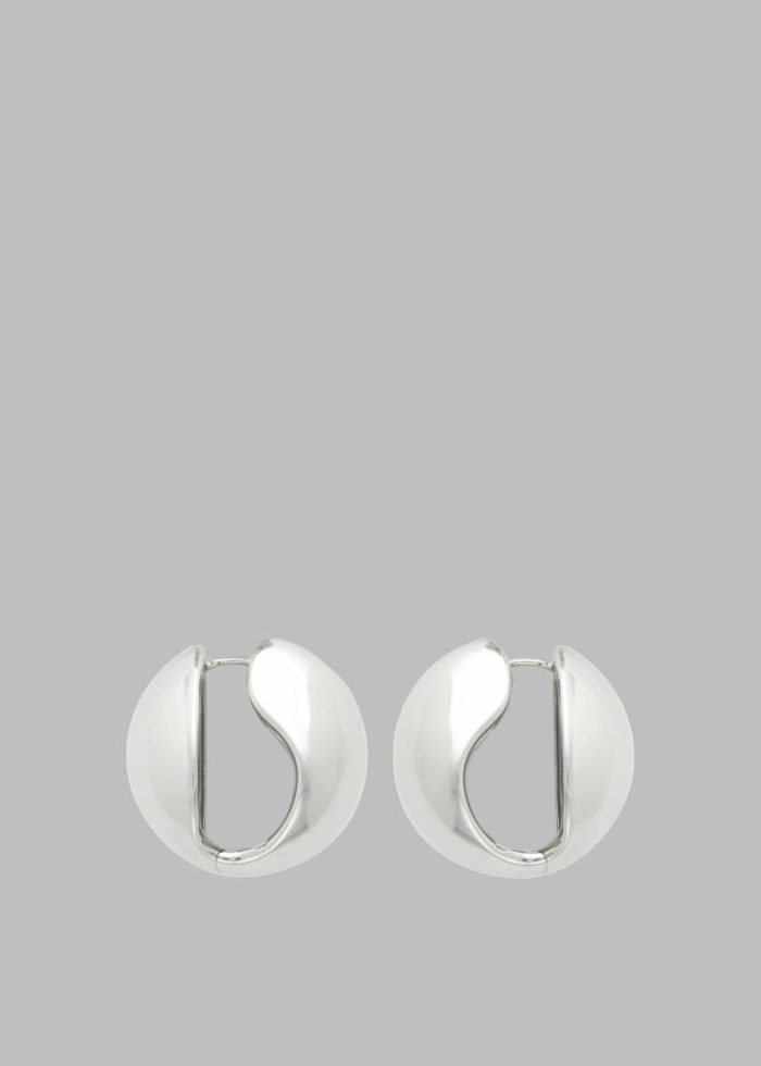 Silver Jewelry Coperni Creole Logo Earrings - Silver The Frankie Shop Women