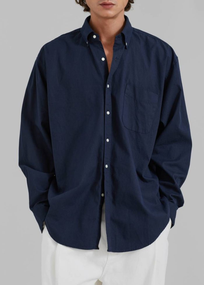 Sinclair Shirt - Navy The Frankie Shop Blue Tops Men