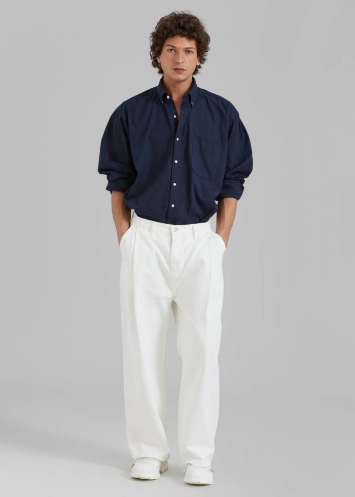 Sinclair Shirt - Navy The Frankie Shop Blue Tops Men