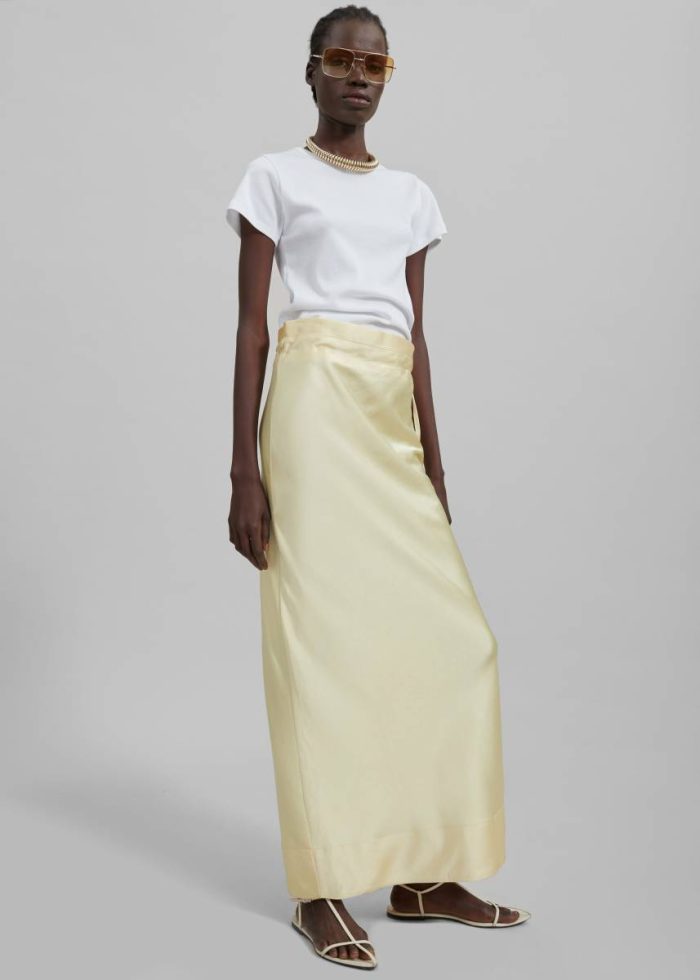 Siovhan Satin Skirt - Yellow Yellow Bottoms Women The Frankie Shop