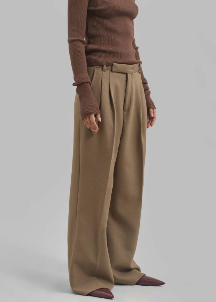 Skylar Trousers - Beige Women Bottoms Brown The Frankie Shop