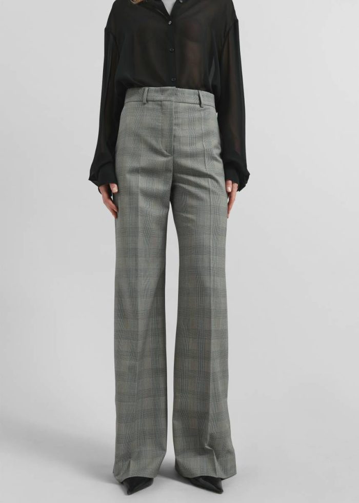 Sportmax Batun Flared Tailored Trousers - Black The Frankie Shop Black Bottoms Women