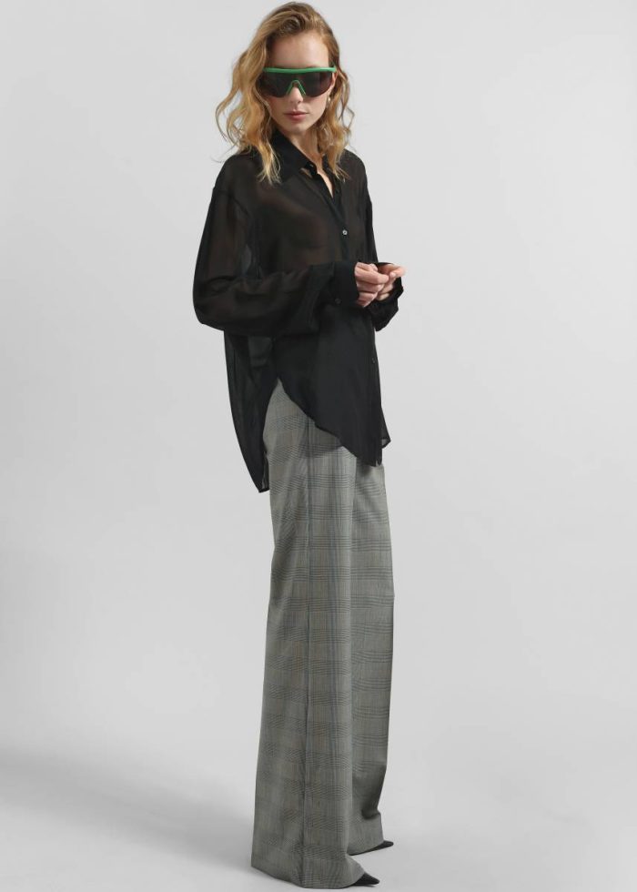 Sportmax Batun Flared Tailored Trousers - Black The Frankie Shop Black Bottoms Women
