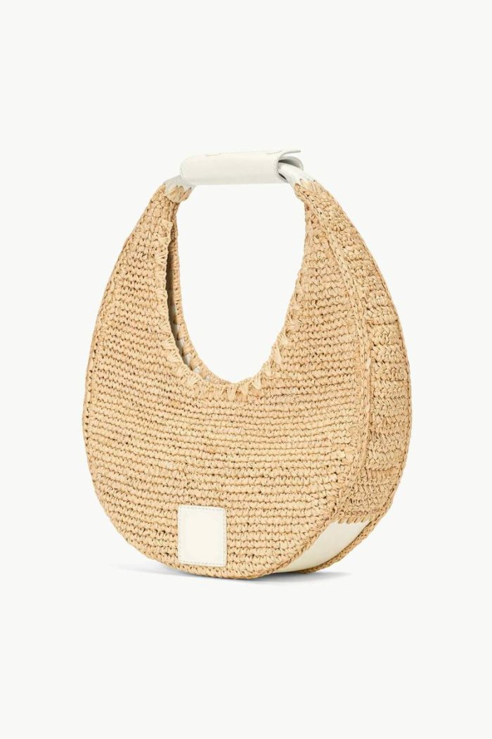 St. Regis Moon Tote Bag Natural Paper Women Shoulder Staud