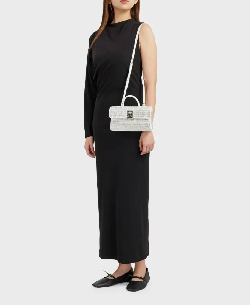 Stance Wallet - White Rhinestone Cafune Crossbody Women