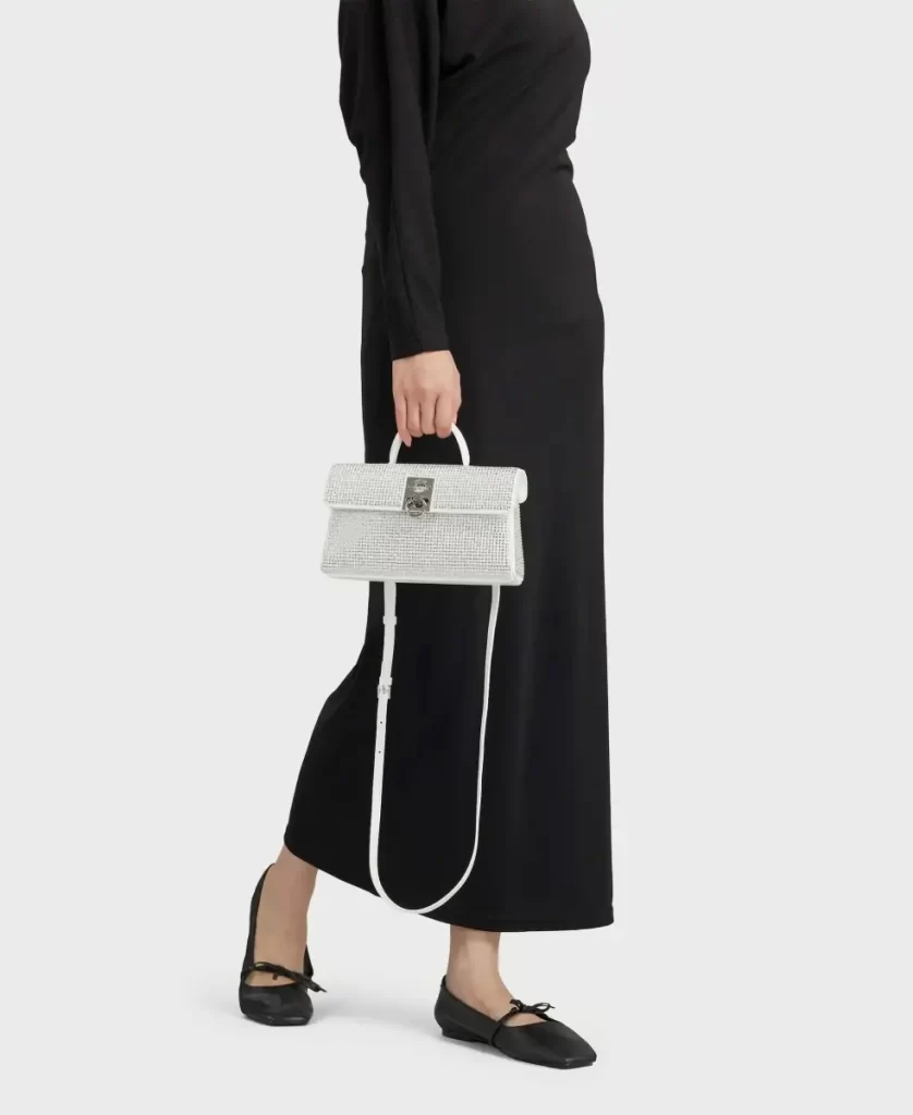 Stance Wallet - White Rhinestone Cafune Crossbody Women