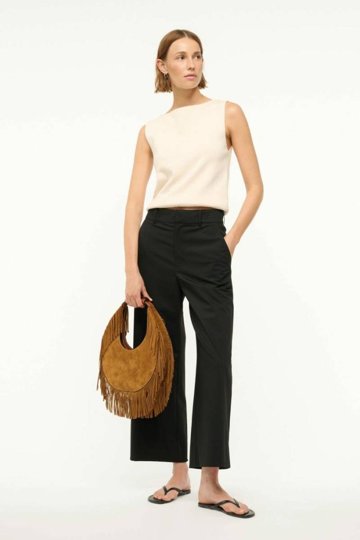 Staud Moon Tote Bag Tan Fringe Totes Women