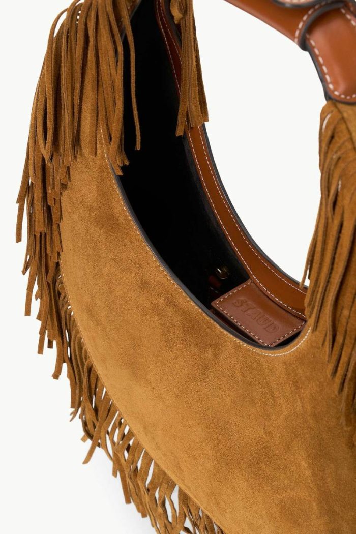 Staud Moon Tote Bag Tan Fringe Totes Women