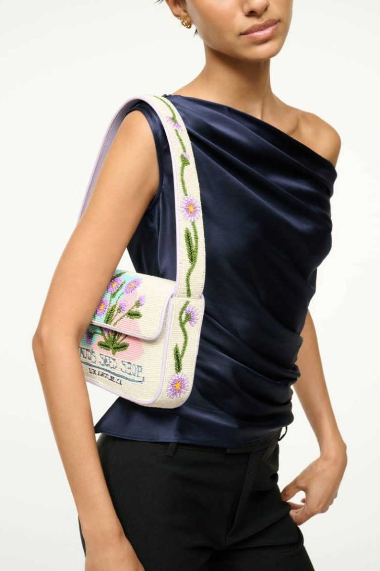 Staud Tommy Beaded Bag California Aster Women Shoulder