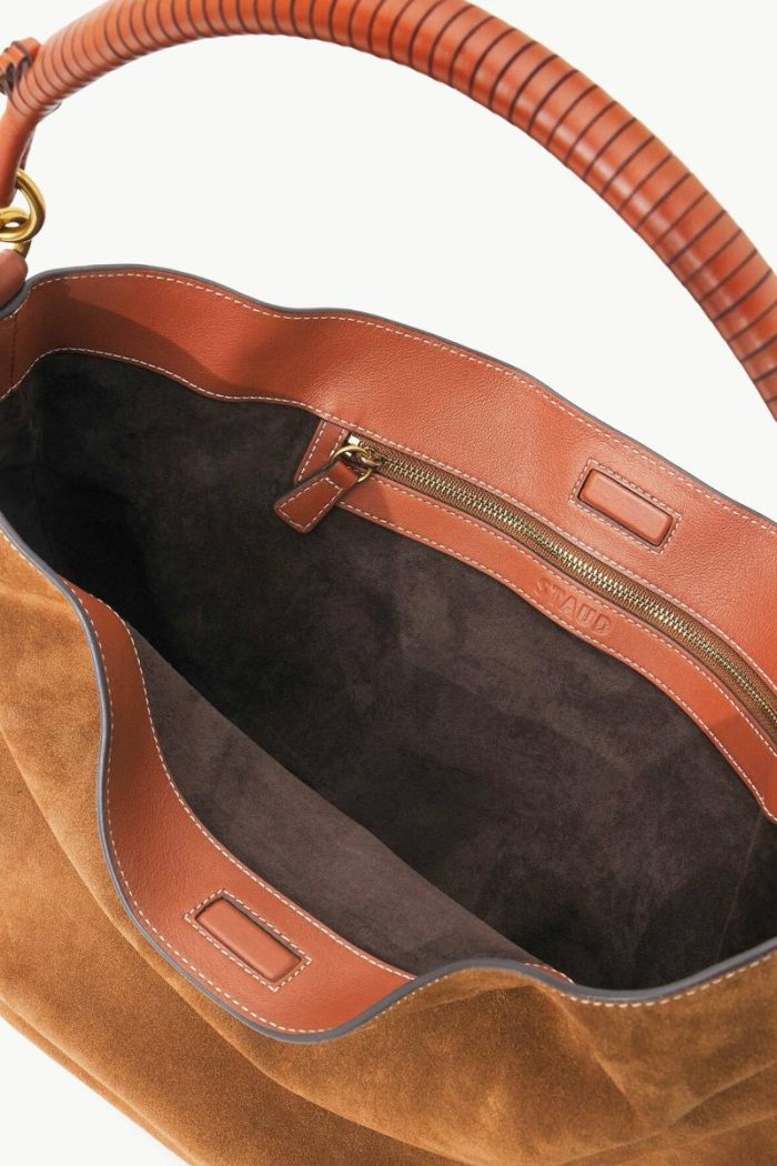 Staud Totes Women Perry Hobo Bag Tan Suede