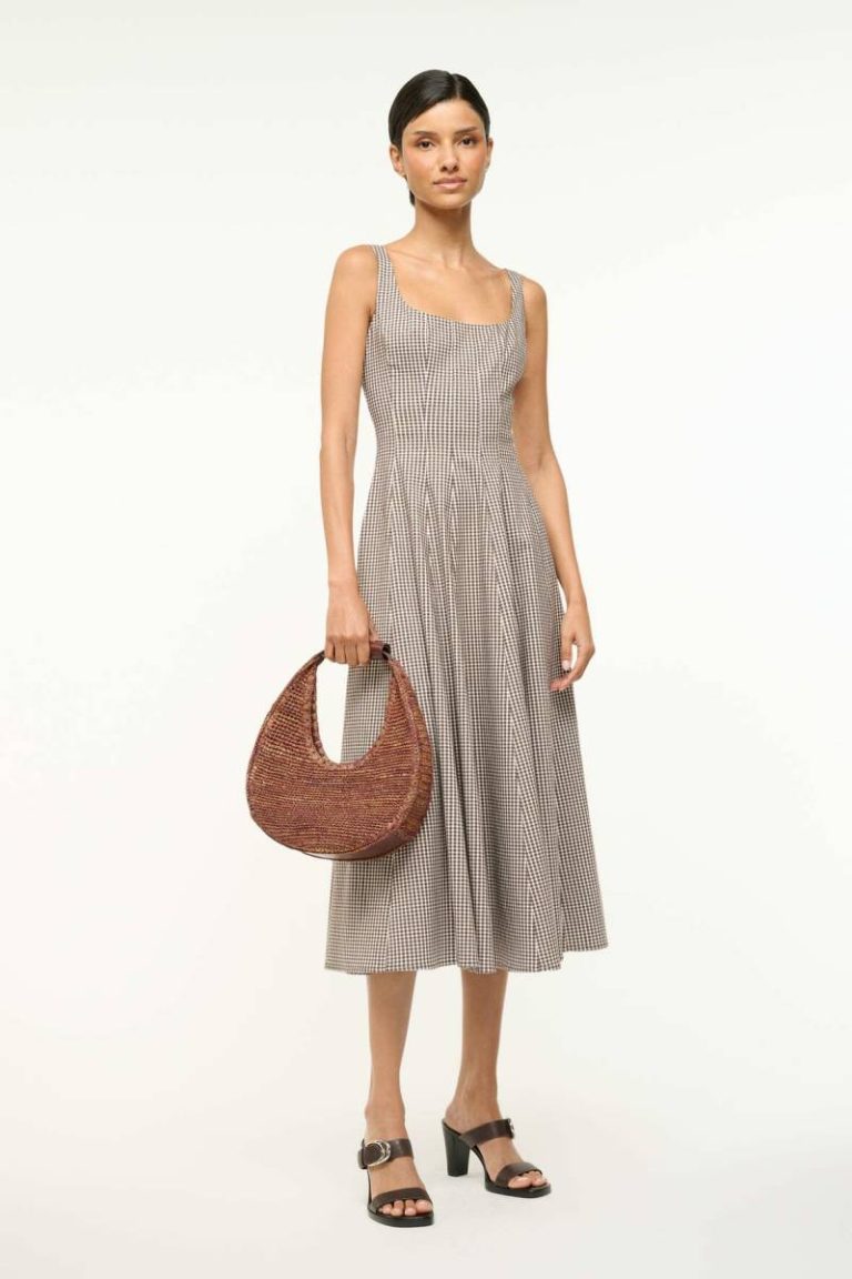 Staud Women Moon Raffia Tote Bag Mahogany Totes