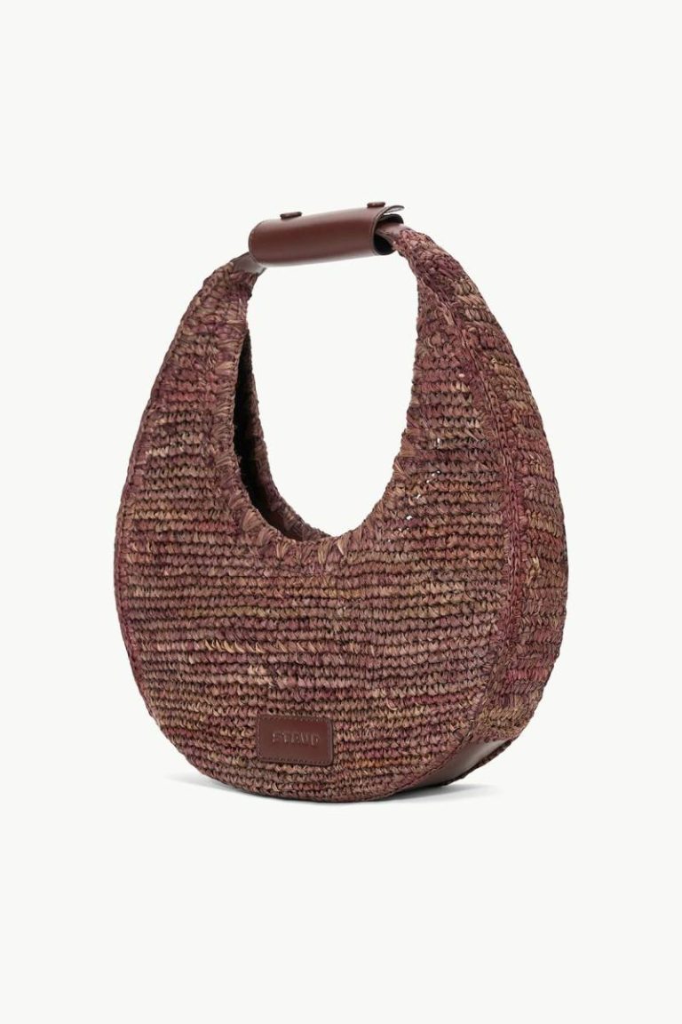 Staud Women Moon Raffia Tote Bag Mahogany Totes