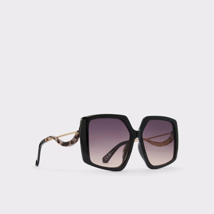 Sunglasses Women Asya Black/Gold Multi Women's Square Aldo Black/Gold Multi