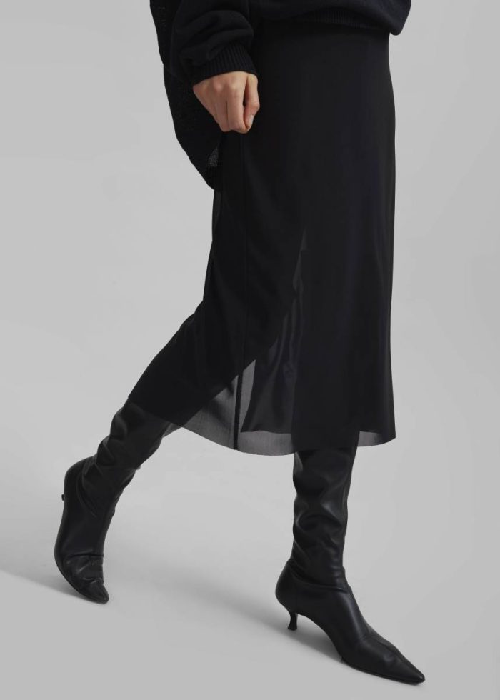 Suva Sheer Skirt - Black Women Bottoms The Frankie Shop Black
