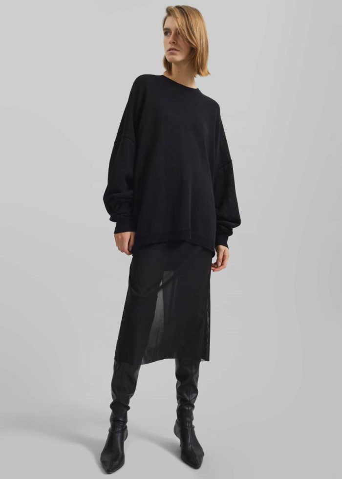 Suva Sheer Skirt - Black Women Bottoms The Frankie Shop Black