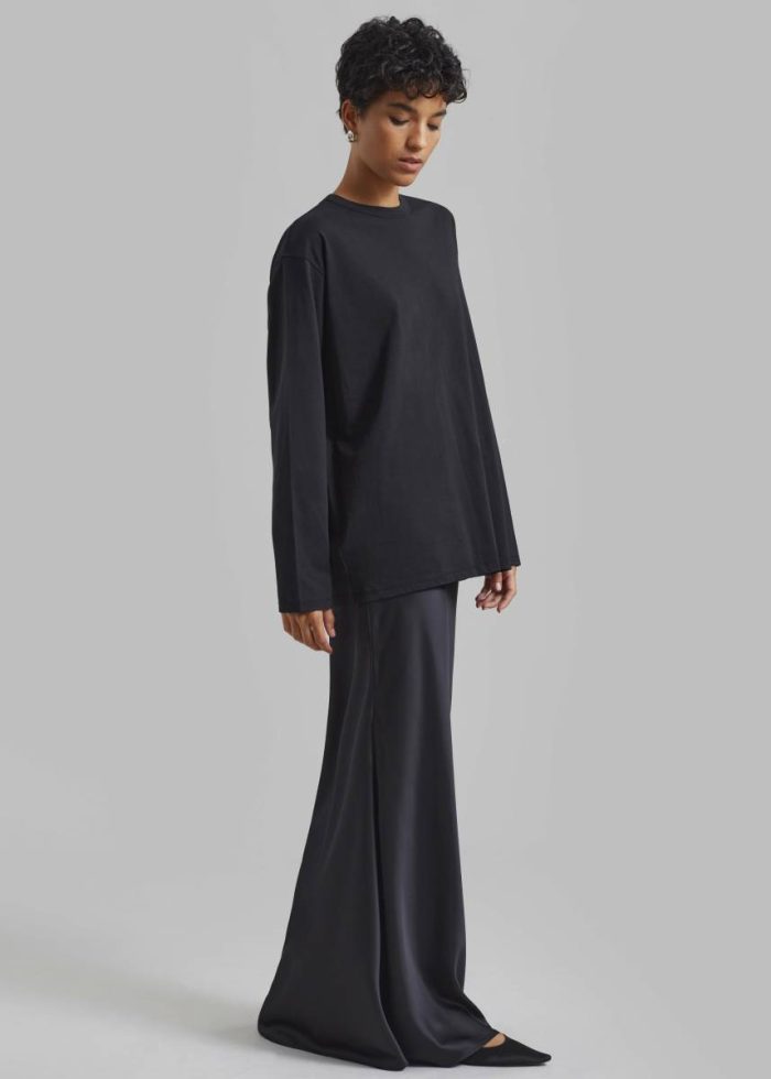 The Frankie Shop Bennett Long Sleeves Tee - Black Tops Black Women