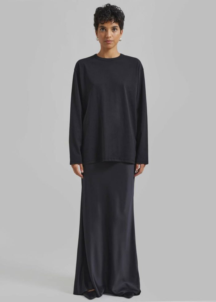 The Frankie Shop Bennett Long Sleeves Tee - Black Tops Black Women